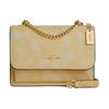 Klare 18 Floral Print Metal Chain Leather and Calfskin Shoulder Bag Small Size Women's Gold Color Wash Yellow