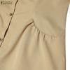 ZANZEA Women Daily Casual V-Neck Solid Color Summer Short Sleeve Dress