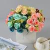 Silk Artificial Rose Bouquet 10 Heads Artificial Flowers  Wedding Decoration Flowers