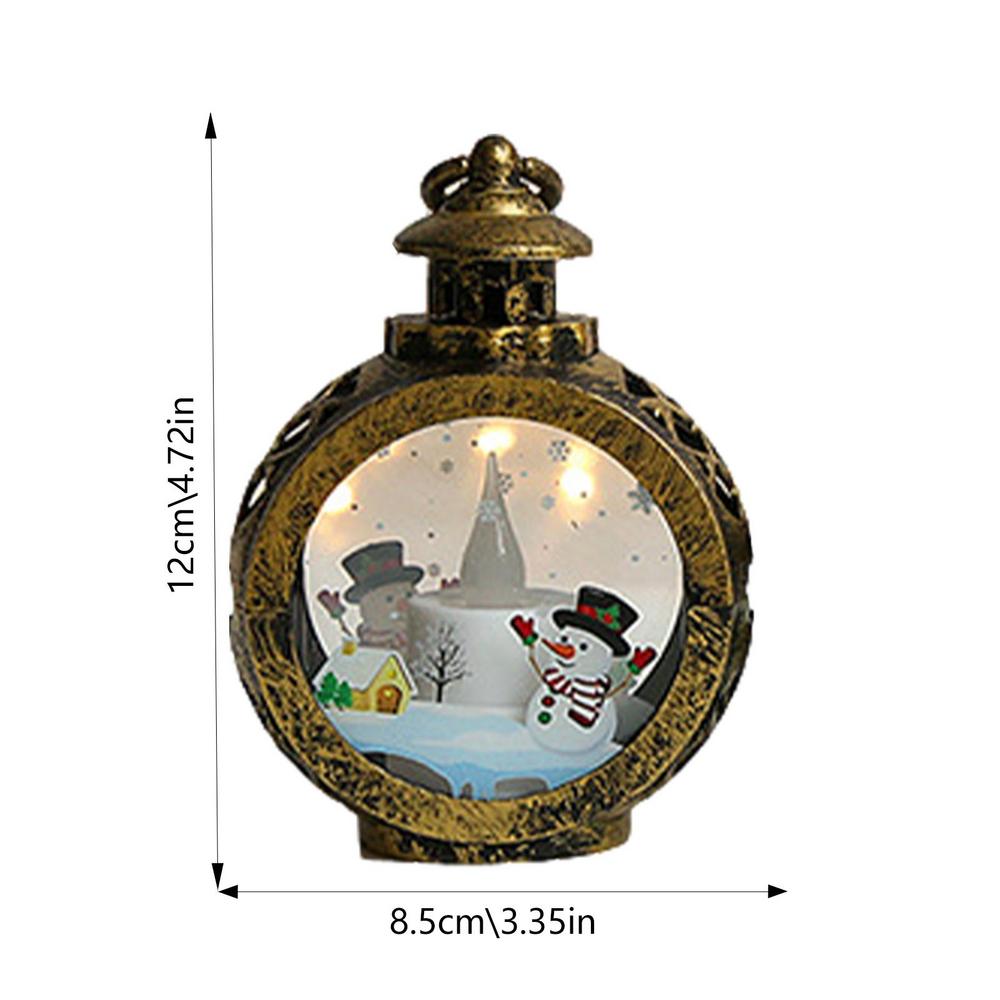 

Merry Christmas Decoration Christmas Lantern Vintage Santa Lamp Snowman Lantern Light