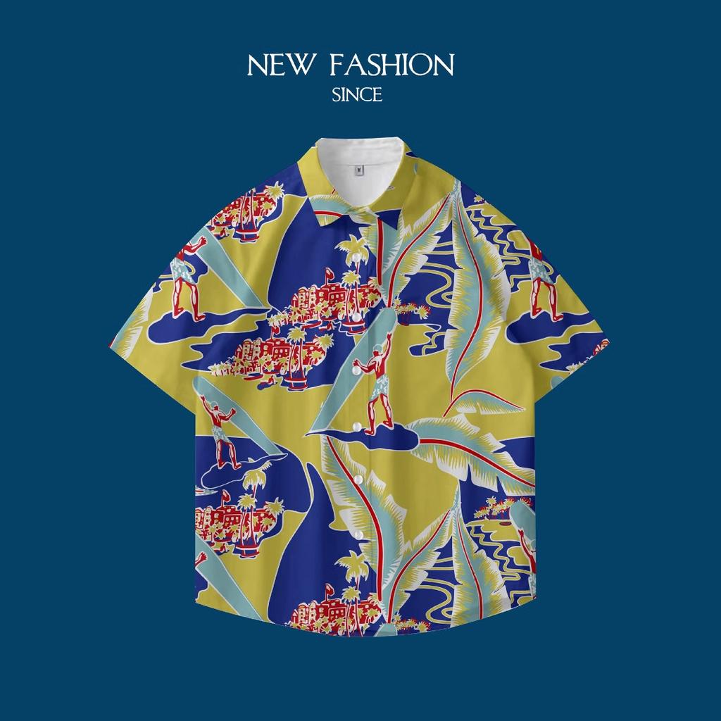 Hawaii 3D Printed Short Sleeve Shirt Men'S Summer Thailand Travel Resort Beach Men'S Loose Fancy Shirt Tide