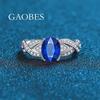 S925 Sterling Silver Women's Ring with 3 Carat Egg-Shaped Gem In Red, Blue, Green, Pink
