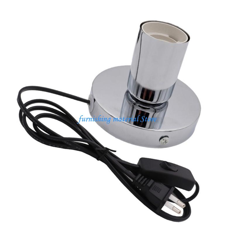 Y5GD E27 Lamp Holder Light Socket Replacement Metal Desktop Lamp Base Holder