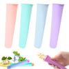 4Pcs Silicone Ice Cream Moulds Silicone Popsicle Mold Set with Lid Reusable 100ml Ice Lolly Pop Mould Popsicle Ice Lolly Maker