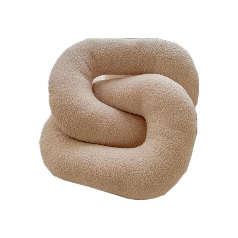Nordic Room Simple Abstract Shape Pillow Sofa Cushion Wavy Waist By Chain Knot Twist Bar Living Room Cushion Office Design Throw