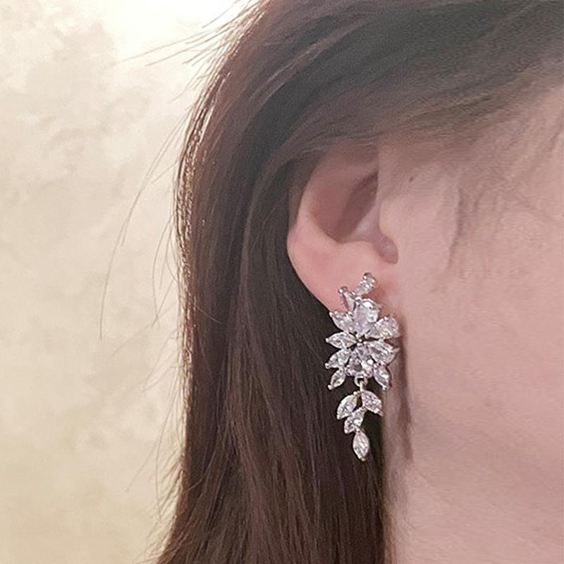 

Элегантные свадебные серьги-подвески Huitan с цветным кристаллом и кубическим цирконием, роскошные аксессуары для женщин, ювелирные изделия для вечеринок