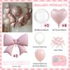 Rosa Schleife Liebe Ballon Set Transparenter BOBO Ballon Rosa Band Schleife für Geburtstag Hochzeit Babyparty Muttertag Ballon Dekoration