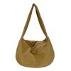 Japanese Minimalist Women's Large Capacity Shoulder Dumpling Bag - Solid Color Crossbody
