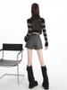 Women's High-End Wool Blend Bootcut Shorts - Slim-Fit A-Line, Petite, Hip-Enhancing, Autumn/Winter Wide-Leg Pants