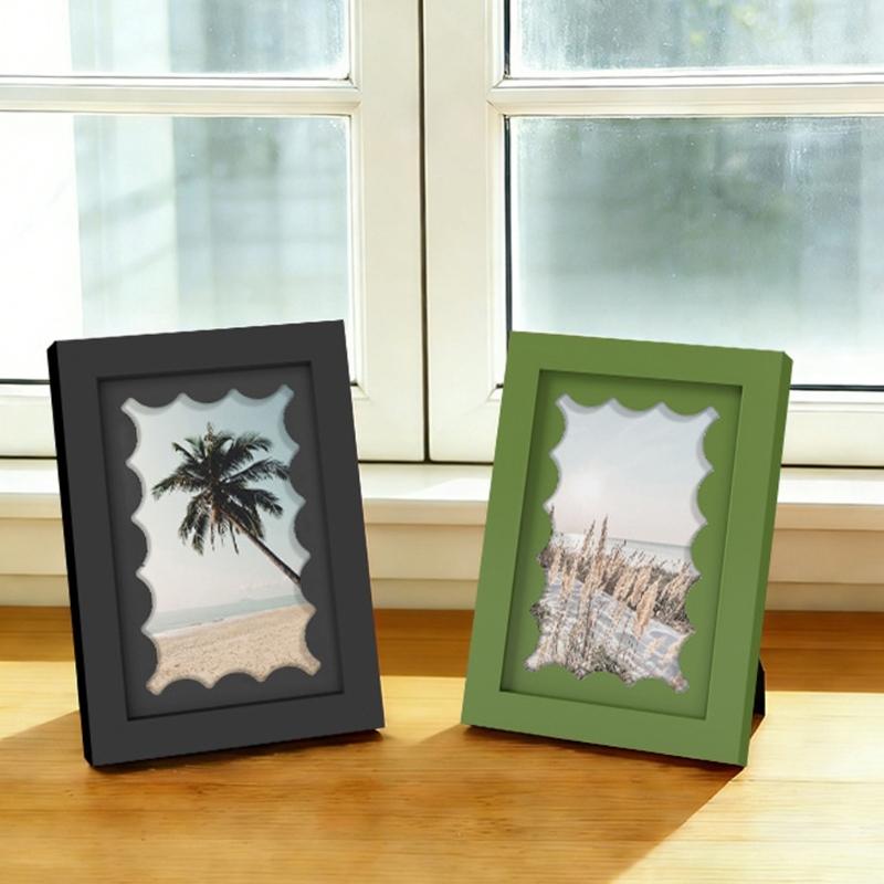 Decorative Picture Frame 5 x 7 Wood Photo Frame with Deep Border and Inner Opening for Family Photos and Art Insert Display on Shelf Use