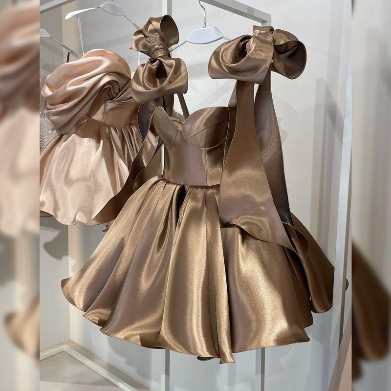 

Нишевый дизайн Чувство Бандажное платье с бантом Женское Летнее Высококлассный Темперамент Легкая Роскошь Платья для Гостей на День Рождения Банкет Image color S