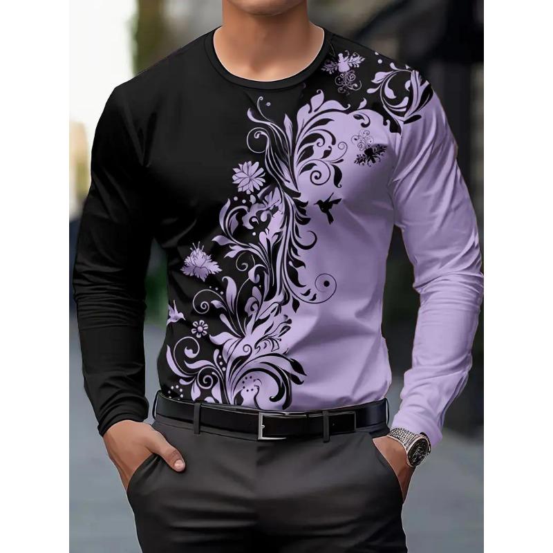 Schädel Blumenmuster Mode Bedruckte T-Shirts Herbst Herren- und Damenbekleidung O-Ausschnitt Langarm T-Shirts Top Herren Outdoor Pullover