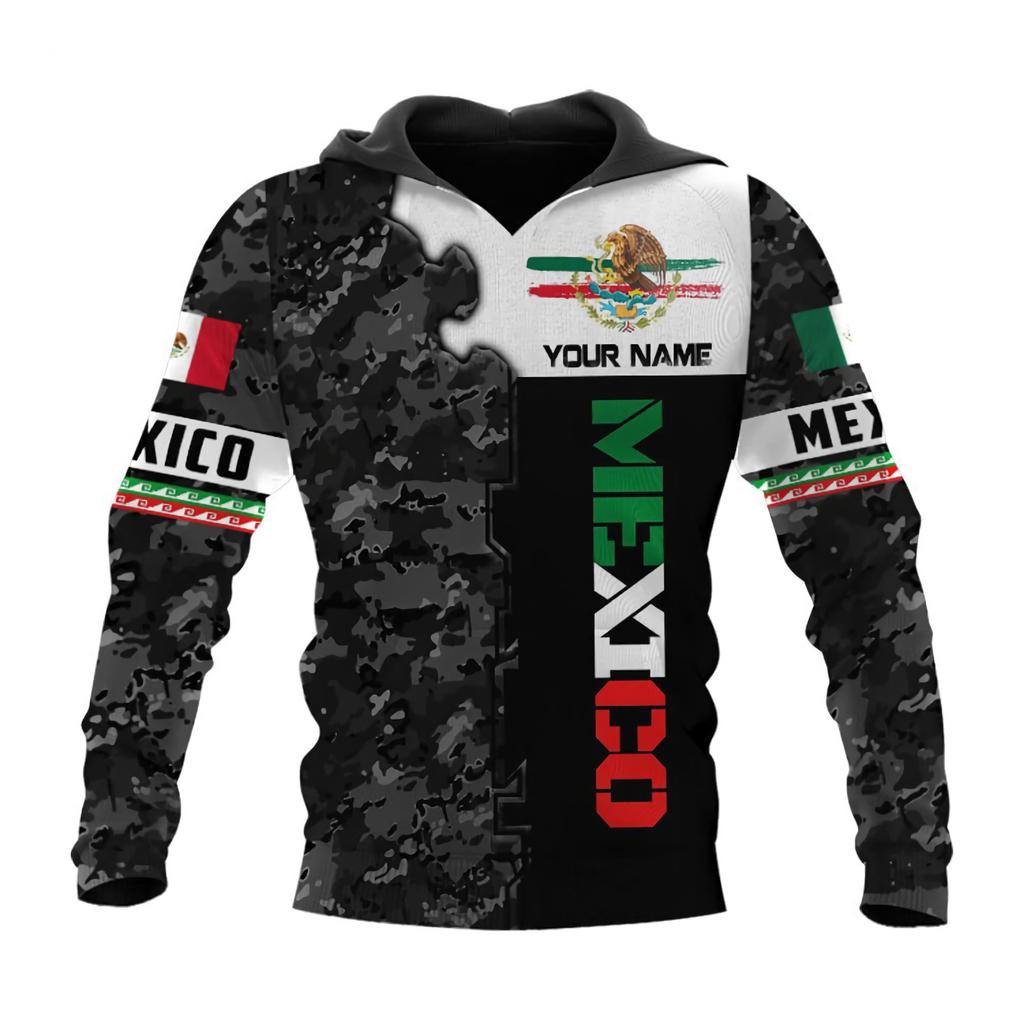 2025 Europe, America, Europe and America men's sweater Mexico logo boys sweater 3D printing autumn and winter hooded sweater