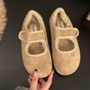 Fur Leopard Shallow Shoes Suede Casual Women Flats Boots Woman 2025 Trend Winter Designer Fashion Short Plush Snow Female Botas