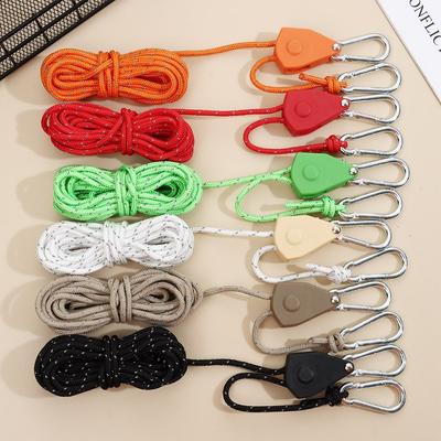 6 Colors Awning Wind Rope Camping Tool Adjustable Rope Fastener Tent Rope Tensione Fixed Buckle Pulley Ratchet Hangers