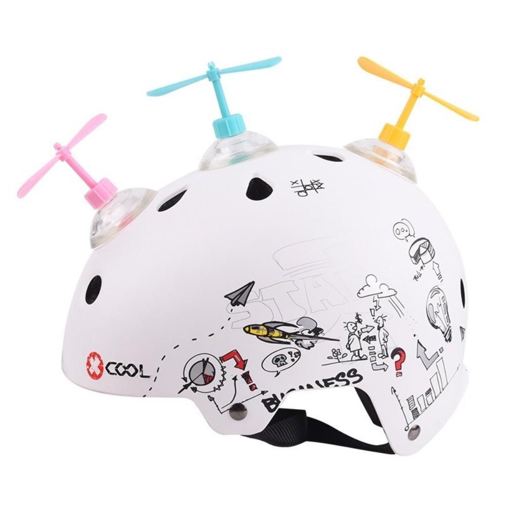 4pcs Sucker Mount Electric Vehicle Helmet Decor Motorcycle Helmet Propeller  Helmet Accessories