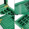 Rectangle Luxury Velvet Jewelry Box Clear Acrylic Top Multi Compartment Ring Earrings Necklace Jewelry Organizer Box Custom Logo
