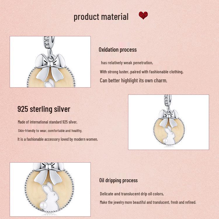 Silver Ziyun Cute Rabbit 925 Sterling Silver Pendant with European and American Style Pearl Jewelry SCC1439