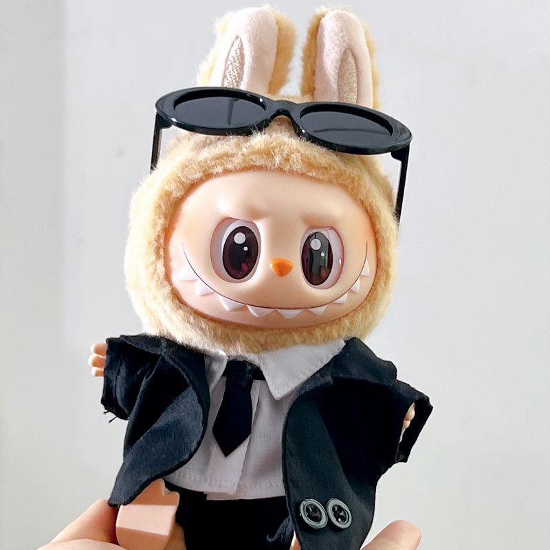 Labubu Black Suit Sunglasses Leather Shoes Clothes Set Doll Doll Clothes Doll Clothing