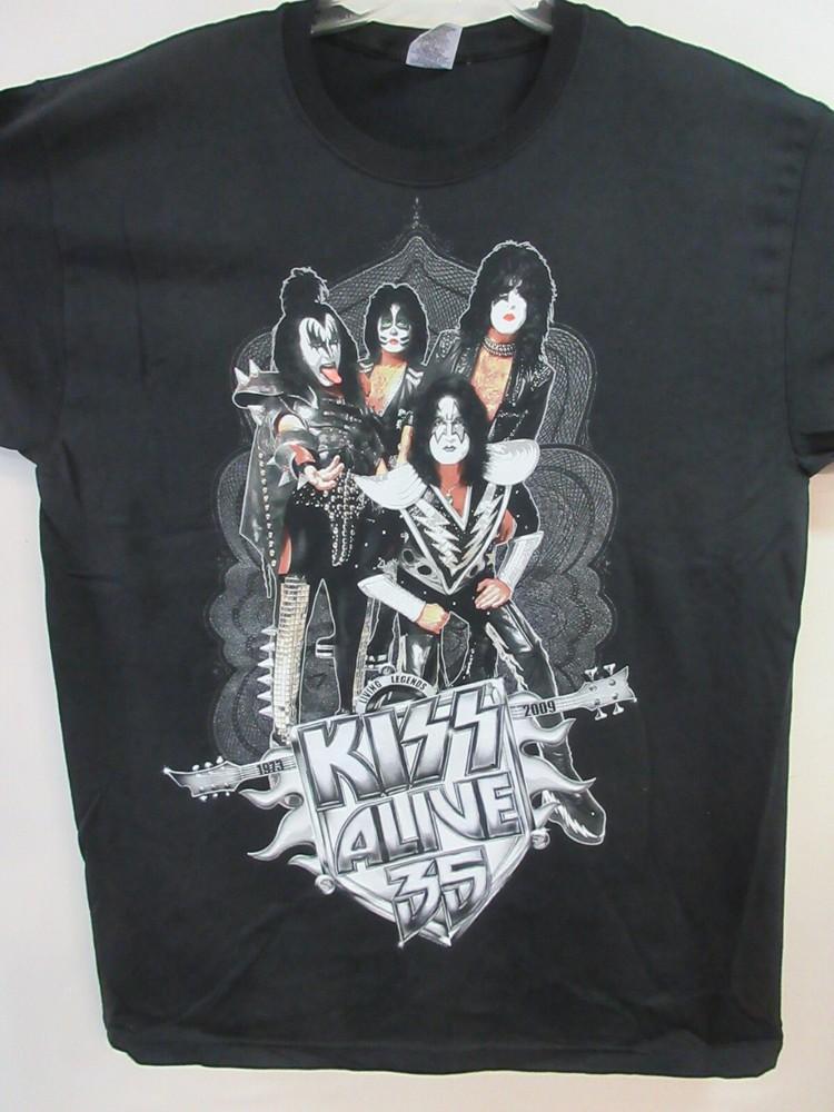 Официальный мерч KISS 35 ЛЕТ 1973-2009 ГРУППА КОНЦЕРТ МУЗЫКА 2XL / XXL Унисекс Футболка L