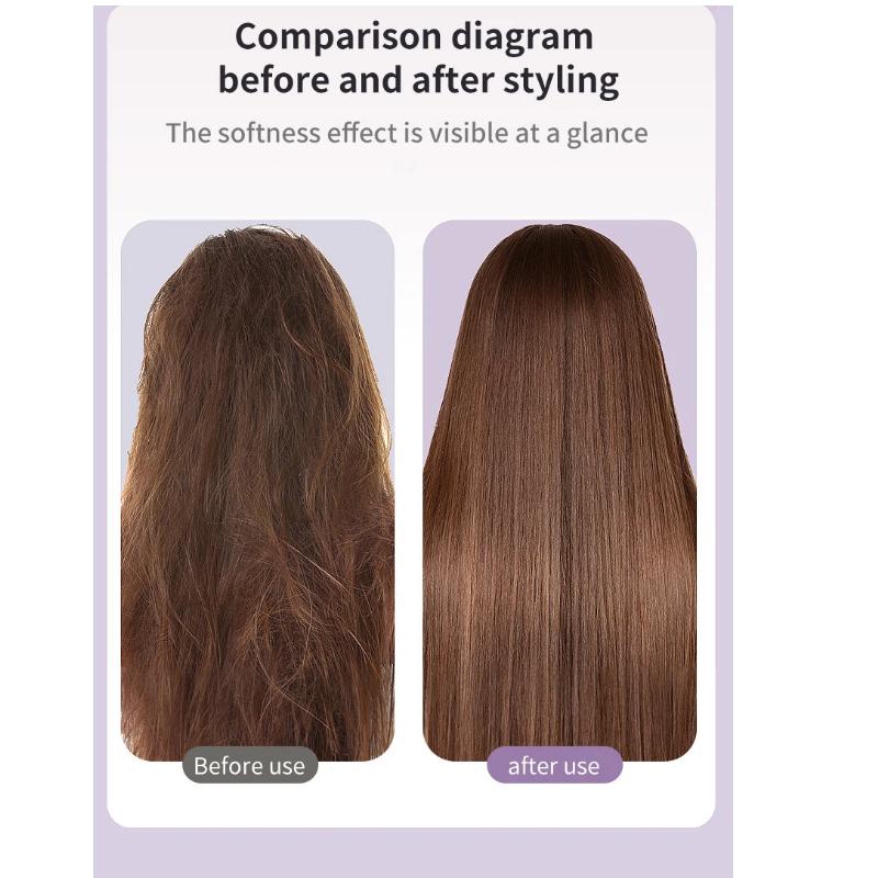 New Wireless Rechargeable Hair Straightener Comb, Portable Anti-Damage Hair Care Styling Brush for Home Travel Use