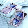 Klare, galvanisierte PC-Goldrahmen-Handyhülle für Samsung Z Flip 7 FE 6 5 4 3 Flip6 Flip5 Flip4 Flip3 Scharnier-Schutzhülle