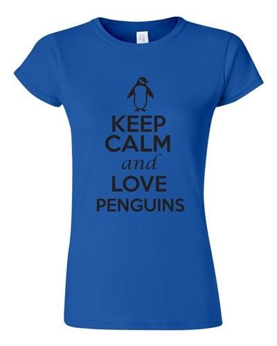 Junior Keep Calm And Love Penguins Birds Novelty T-Shirt Tee Unisex T-Shirt