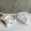 Exquisite 3D Bull Horn Ashtray Plaster Silicone Mold for Office Desk Ornament