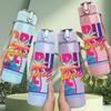1PC Cruel Summer Retro Colorful 750ml Color Plastic Sports Water Bottle Leakproof Flip Straw Lid Suitable for Sports Office Home Use