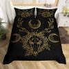 Black Gold Antelope Duvet Cover Bohemia Luxurious Mandala Black Boys Girls Men Women Bedroom Decoration Duvet Cover Animal Theme