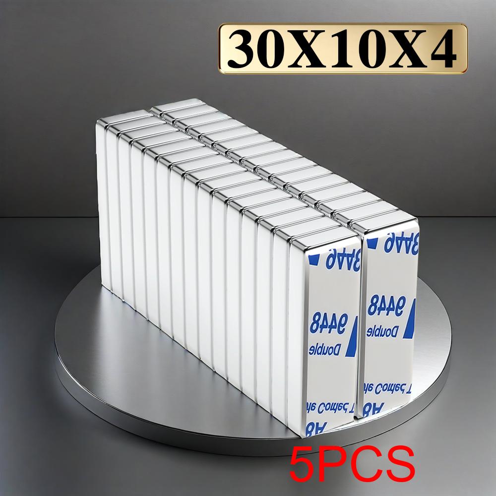 

30x10x4mm Super Powerful Block Neodymium Magnet With double-sided adhesive Magnet N35 Strong Permanent Magnetic imanes