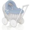 Sweet Baby Doll Stroller Woven White with Bedding Set Dirty Blue and Soft Padding Stella