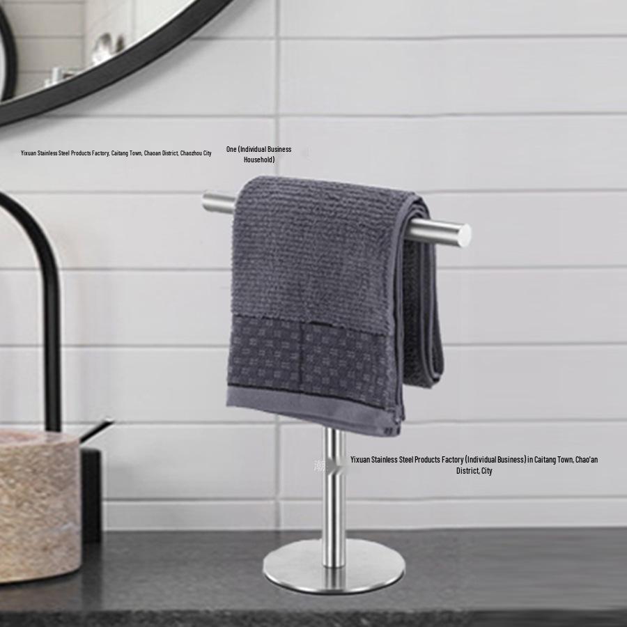 Space-Saving Vertical Towel Rack for Bathroom or Kitchen Countertop Storage