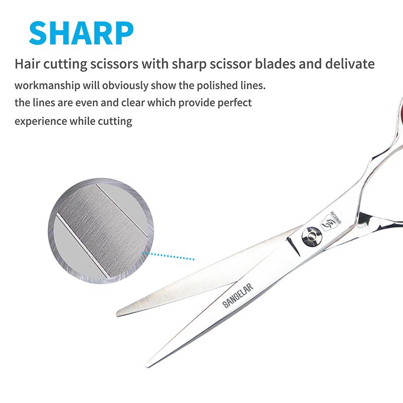 SANGELAR 6-Zoll-Top-Haarscheren-Set mit drehbarem Griff, professionelles Friseur- und Friseur-Set, professionelles Friseur- und Friseurscheren-Set