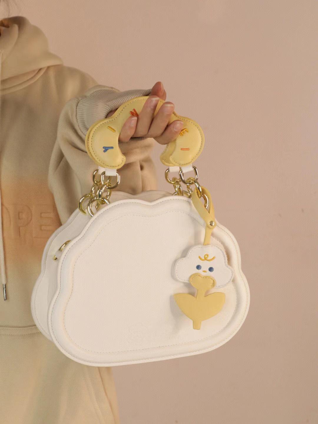 

Нишевая милая кремовая сумка-облако через плечо 2025 - Простая и универсальная для женщин белый