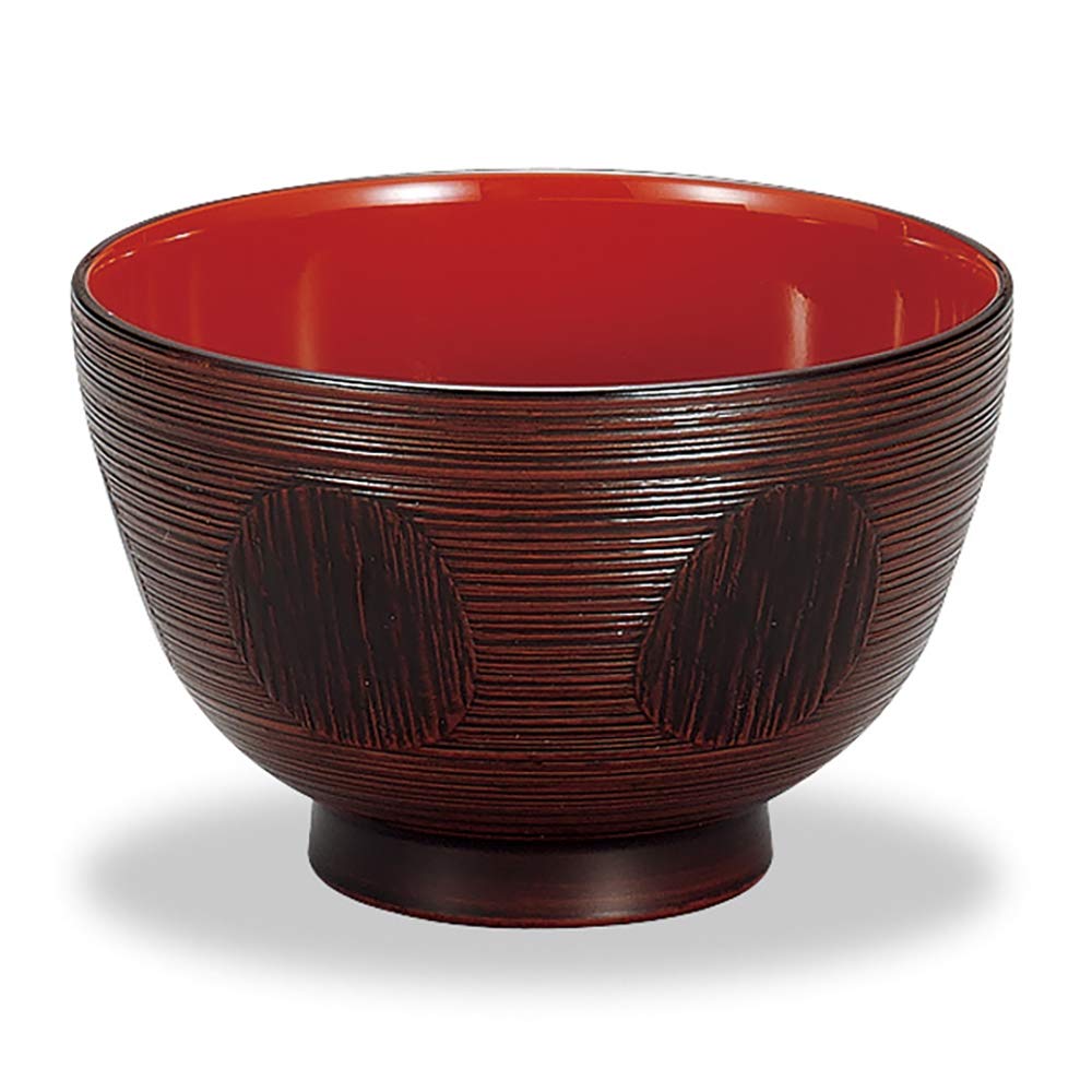 Mitani Yamanaka Lacquerware Soup Yamanaka Microwave Brushstroke Tortoiseshell Tochigi Bowl, Brown, 10.7cm, Lacquerware, Safe, Pattern, Lacquer,