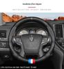 Universal Crown Genuine Leather Steering Wheel Cover - Four Seasons, Breathable, Non-Slip, Perforated Cowhide
