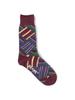 Beams Plus Regimental Crazy 38430006479 Men's Socks, WINE_CRAZY FREE,