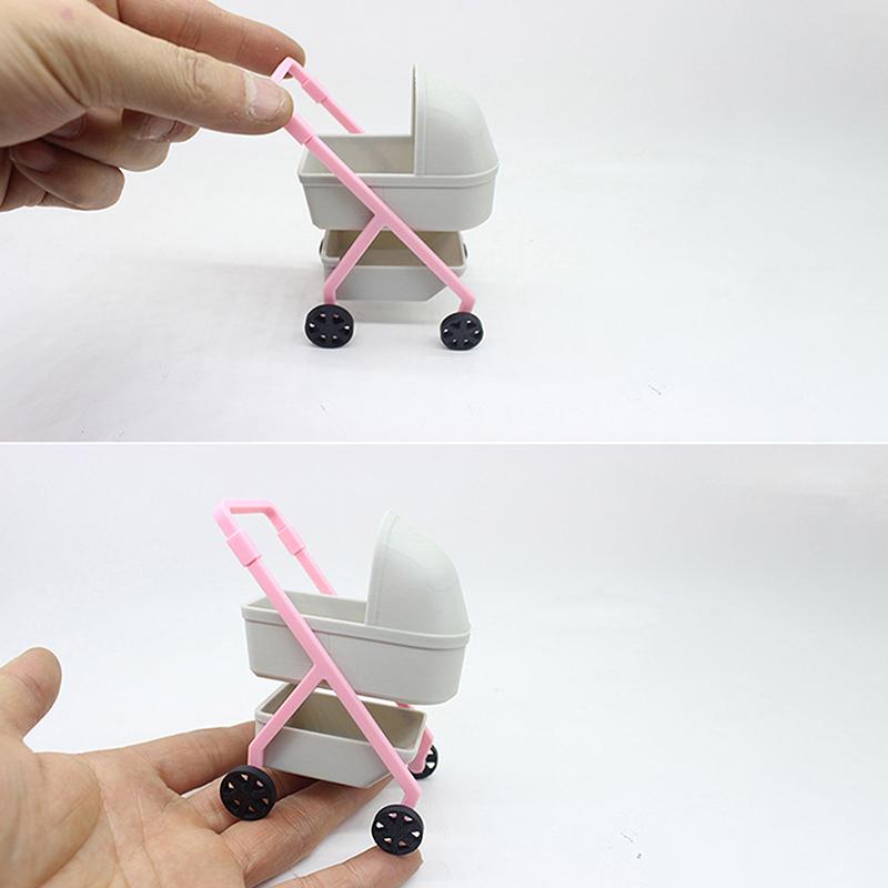 1:12 Passeggino per Bambole Simulazione Mini Culla Carrozzina Accessori Decorazione Scena Giocattoli