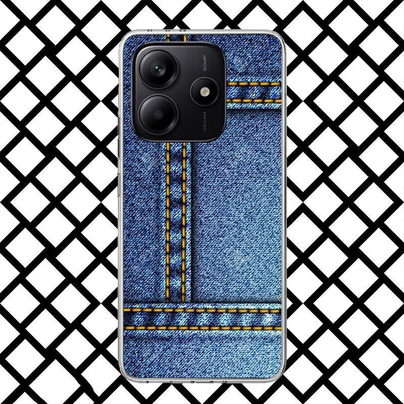 Retro Denim Embrpoidery Phone Case for Xiaomi Redmi Note 15 14 14S 13 12 12S 11 Pro Plus 11E 11T 11S 10S 5G Soft Cover Fundas Re
