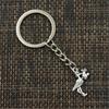 New Fashion Men 30mm Keychain DIY Metal Holder Chain Vintage Stork Baby Bird 23x18mm Silver Color Pendant Gift