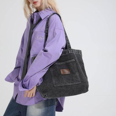 Borsa a Spalla in Denim da Donna Borsa Tote di Grande Capacità