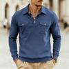 Men S Long Sleeve Polo Casual Sports Multi Pocket Sweatshirt