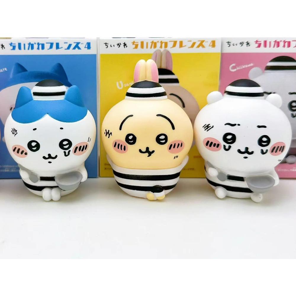 Chiikawa Friends Seria 4 Figurki w Zamkniętym Opakowaniu | Uroczy Usagi Hachiware Shumai Chiikawa Styl Pluszowy Mini Zabawka Wystawka Kolekcjonerskie