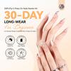 Saviland Nails Medium Fit Natural Soft Gel French Tip Nails Blinky Glitter Acrylic Nail Tips Gel Nail Kit Gel Glue Soft Tips Fake Tips False Nails UV