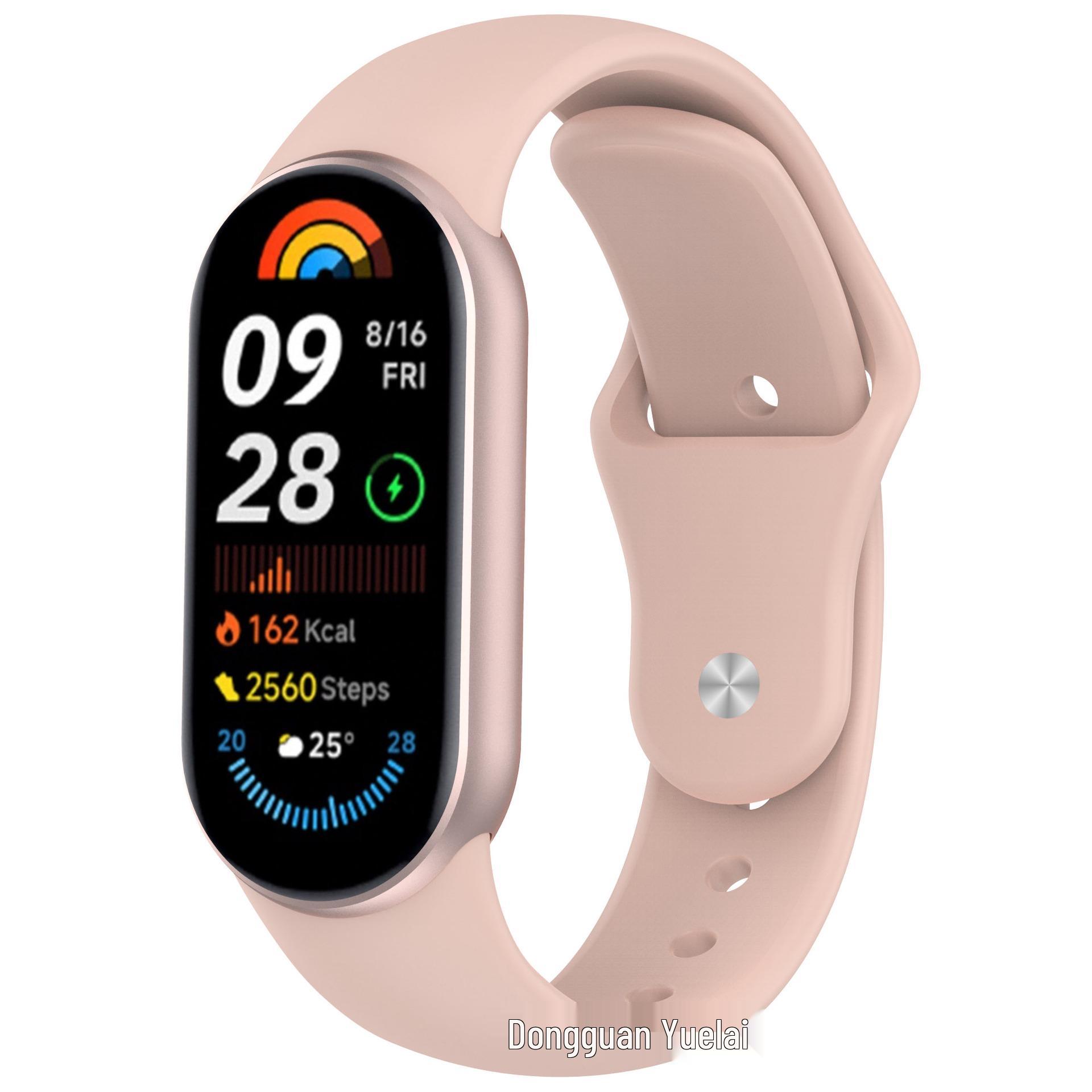 

Yuelai Durable Silicone Buckle for Xiaomi Smart Band 9/8, Solid Color Metal Plug
