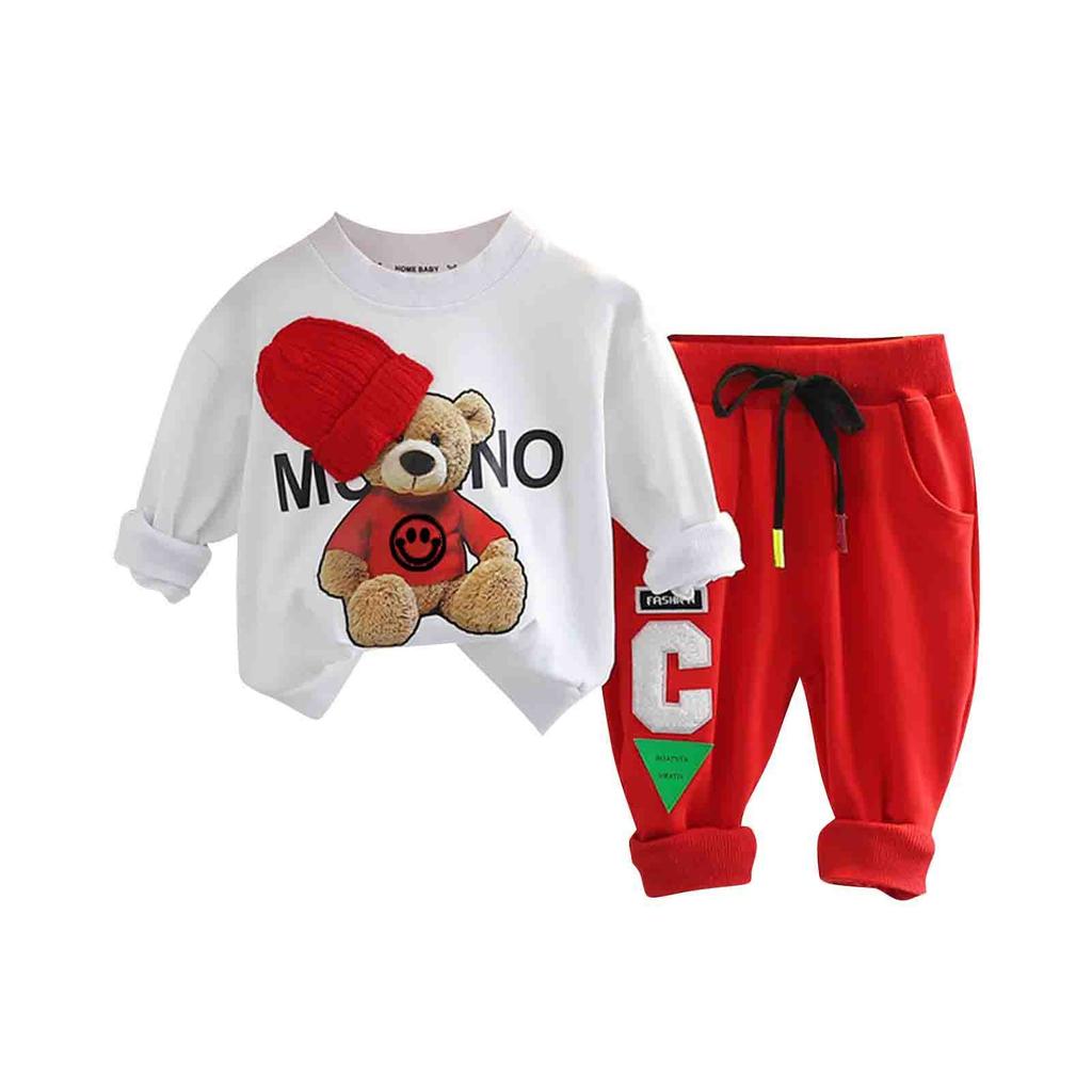 Set für Jungen, Säuglinge und Kleinkinder, Verdickter Kapuzenpullover, Langarmset, Zweiteiliges Set