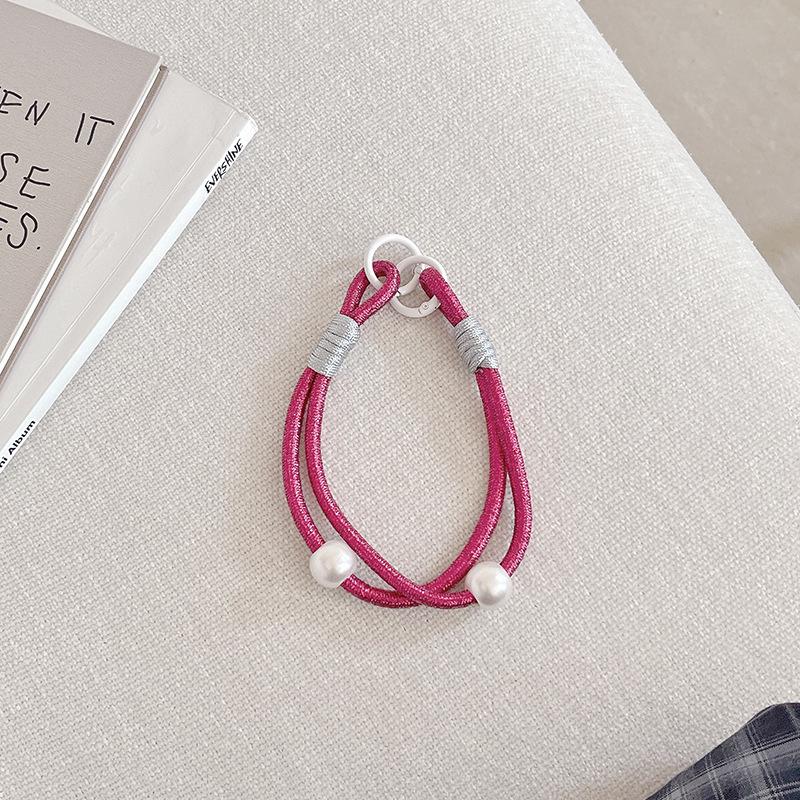 N402 Shiny Dopamine Color Block Woven Anti-Theft Mobile Wrist Lanyard