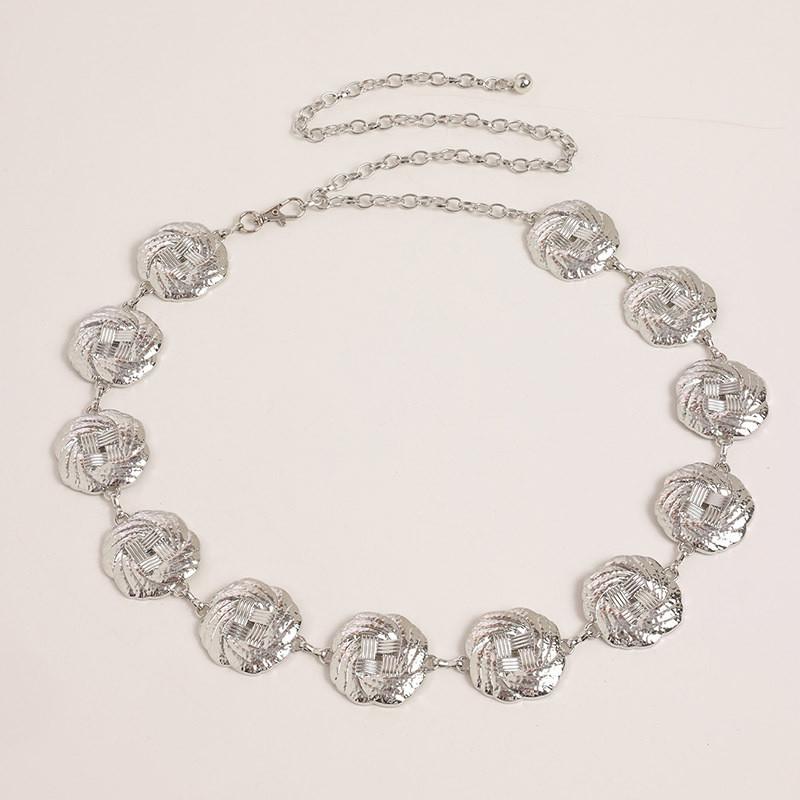 Retro Design Geometric Shape Metal Casual Waist Chain For Vintage Style Women Summer
