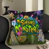 Cartoon Musikspiel My Singing Monsters Bürokissen Kissenbezug Auto Kissenbezug 45x45CM Lendenkissenbezug Sofakissenbezug